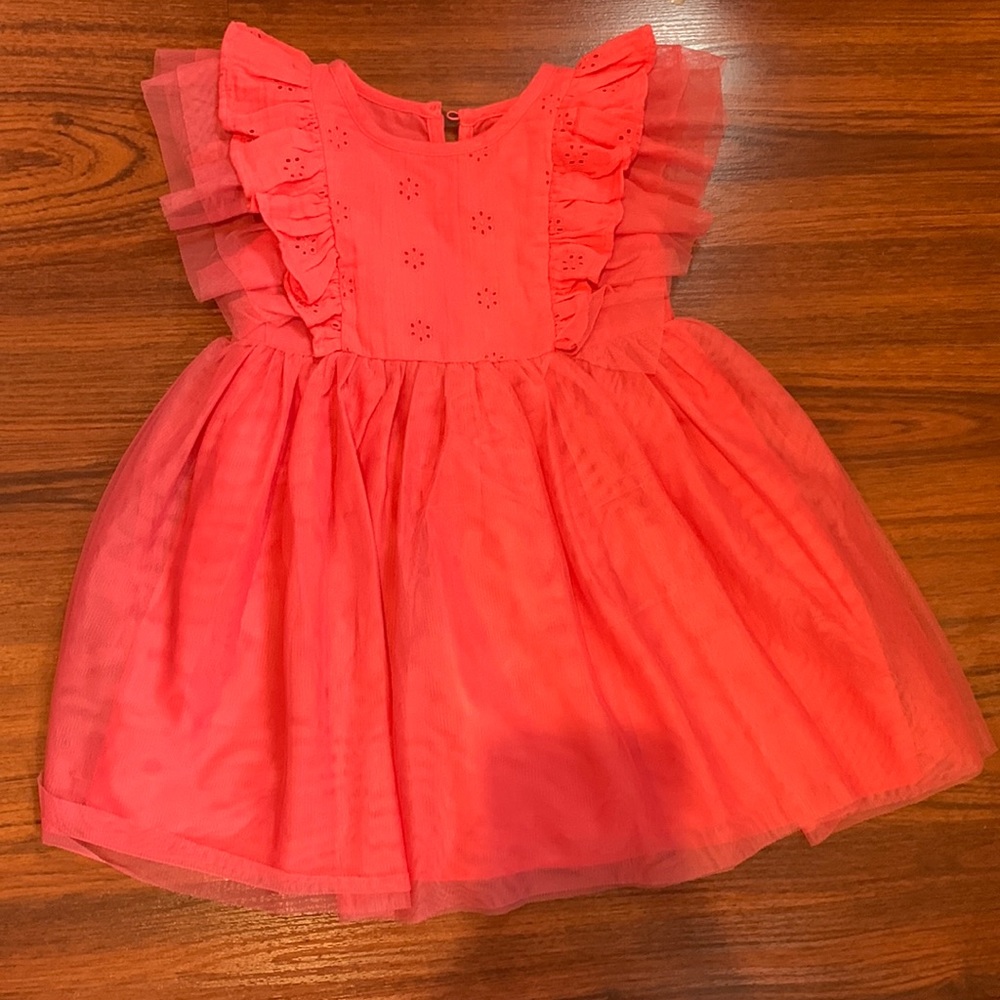 NWT hot pink girls 3T ruffle dress